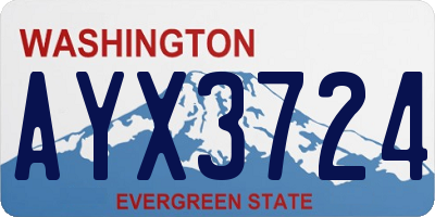 WA license plate AYX3724