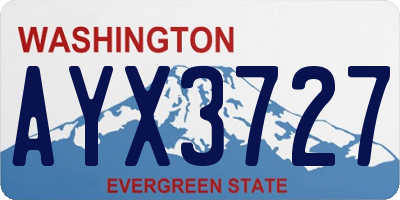 WA license plate AYX3727