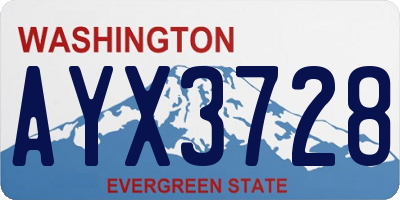 WA license plate AYX3728