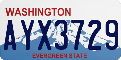 WA license plate AYX3729