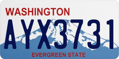 WA license plate AYX3731