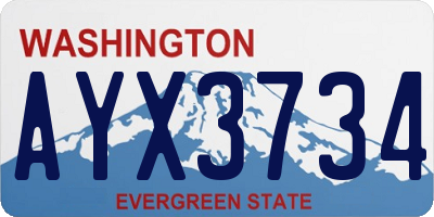 WA license plate AYX3734