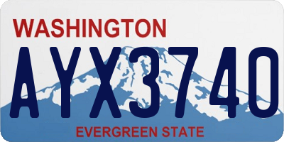 WA license plate AYX3740