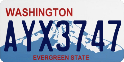 WA license plate AYX3747