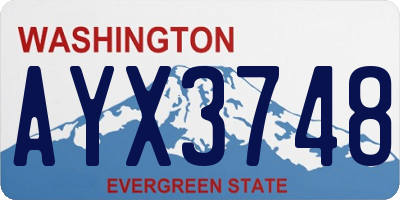 WA license plate AYX3748