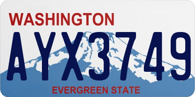 WA license plate AYX3749