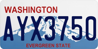 WA license plate AYX3750