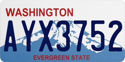 WA license plate AYX3752