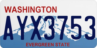 WA license plate AYX3753