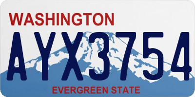 WA license plate AYX3754