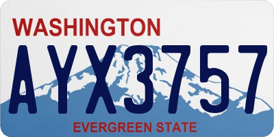 WA license plate AYX3757