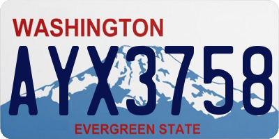 WA license plate AYX3758