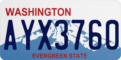 WA license plate AYX3760