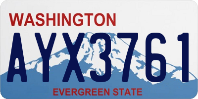 WA license plate AYX3761