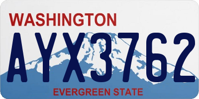 WA license plate AYX3762