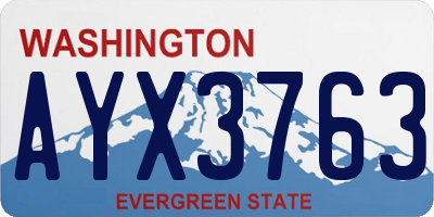 WA license plate AYX3763