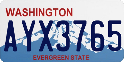 WA license plate AYX3765