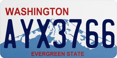 WA license plate AYX3766