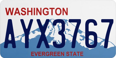 WA license plate AYX3767