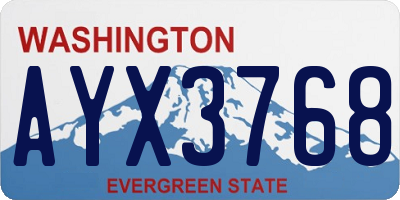 WA license plate AYX3768