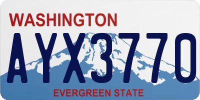 WA license plate AYX3770