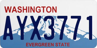 WA license plate AYX3771