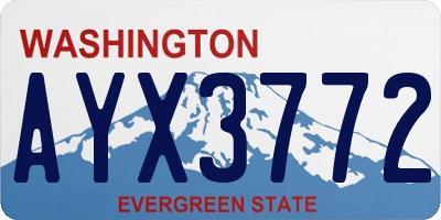 WA license plate AYX3772