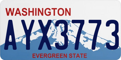 WA license plate AYX3773