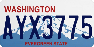 WA license plate AYX3775