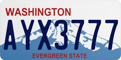 WA license plate AYX3777