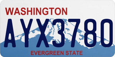 WA license plate AYX3780