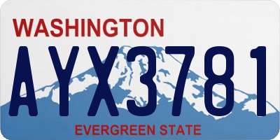 WA license plate AYX3781