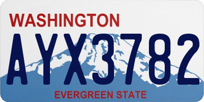 WA license plate AYX3782