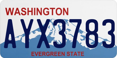 WA license plate AYX3783