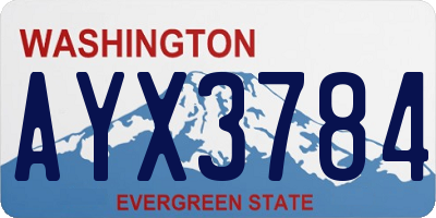 WA license plate AYX3784