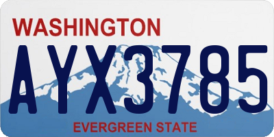 WA license plate AYX3785