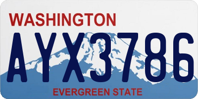 WA license plate AYX3786