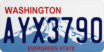 WA license plate AYX3790