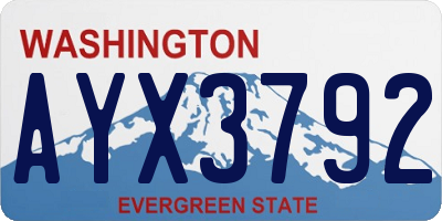 WA license plate AYX3792