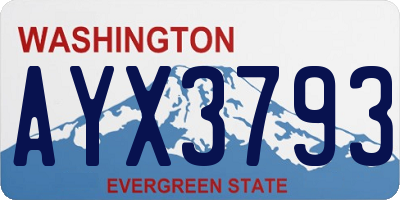 WA license plate AYX3793