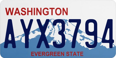 WA license plate AYX3794