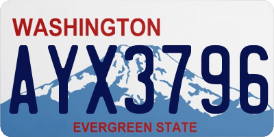 WA license plate AYX3796