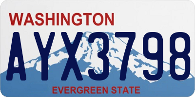 WA license plate AYX3798