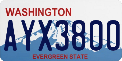 WA license plate AYX3800