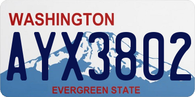 WA license plate AYX3802