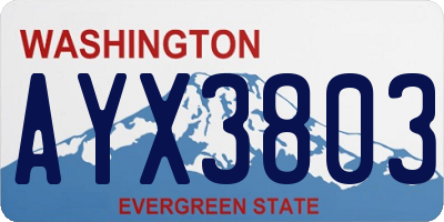 WA license plate AYX3803