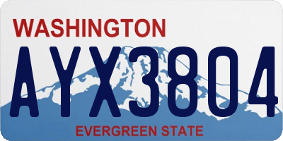 WA license plate AYX3804