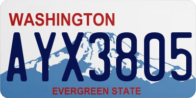 WA license plate AYX3805