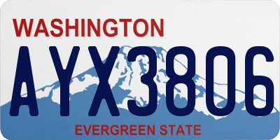 WA license plate AYX3806