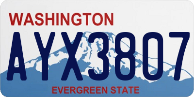 WA license plate AYX3807